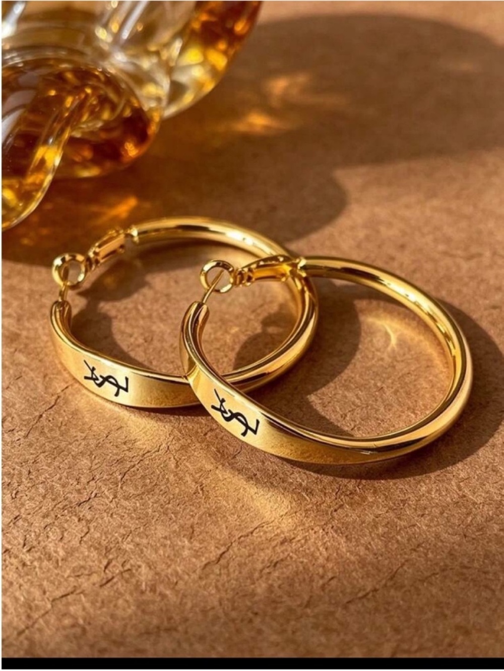 Yves Saint Laurent Gold Hoop Earrings